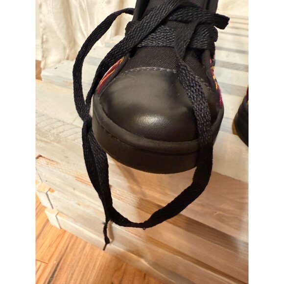 Handcrafted Arcoiris Mola Kuna of Panama Embroidered High-Top Sneakers 22.5cm 5 - Picture 7 of 16